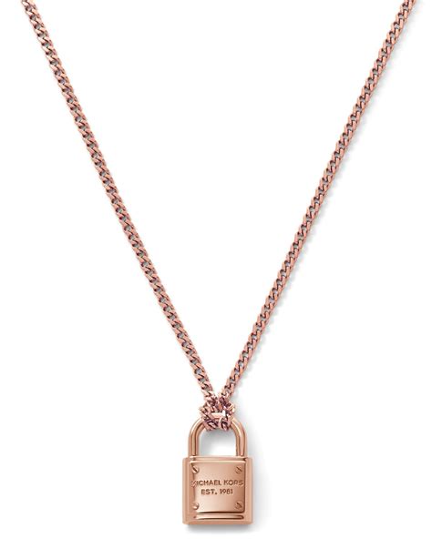 michael kors lock necklace gold|michael kors necklace rose gold.